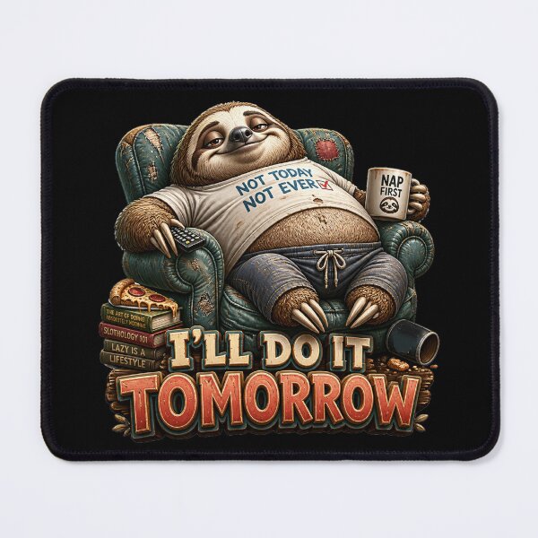 Item preview, I'll Do It Tomorrow Funny Lazy Sloth Humor designed and sold by Wilcox PhotoArt.