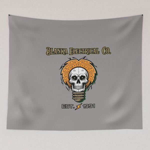 Item preview, Blanka Electrical Co Skull Lightbulb Logo Tee-54 designed and sold by 1Morrison5.
