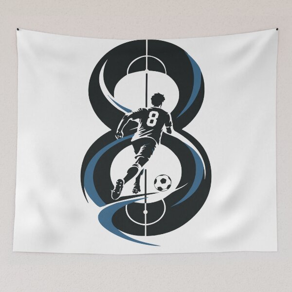 Item preview, The Beautiful Eight Football Art Print, Number 8 Soccer Print, Midfielder  Art, Minimalist Football Decor, Soccer Lover Gift designed and sold by Studio pod Burom.