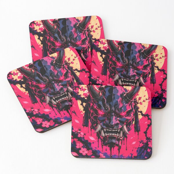 Item preview, Hanging Oni Mask Amid Cherry Blossoms designed and sold by MouradStudio.