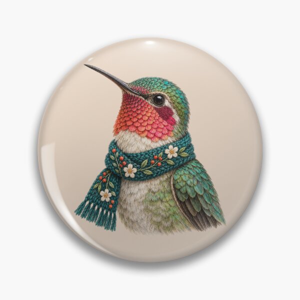 Item preview, Anna's Hummingbird Wearing Beanie, Retro Birdwatching, Cute Hummingbird, Birder Gift, Vintage Nature Bird designed and sold by Cchotlan.