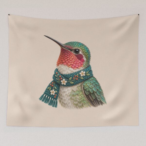 Item preview, Anna's Hummingbird Wearing Beanie, Retro Birdwatching, Cute Hummingbird, Birder Gift, Vintage Nature Bird designed and sold by Cchotlan.
