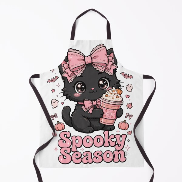 Artikelvorschau, Gruselige Jahreszeit: Pinke Kokette Schwarze Katze | Kürbisgewürz-Latte Halloween entworfen und verkauft von     Fatma Creates.