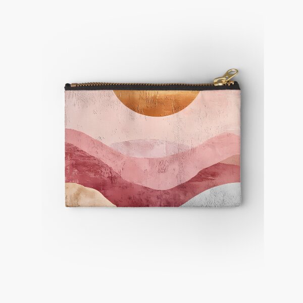 Item preview, Abstract Boho Landscape – Pink Pastel & Gold-Orange Sun designed and sold by Artdavesalzburg.