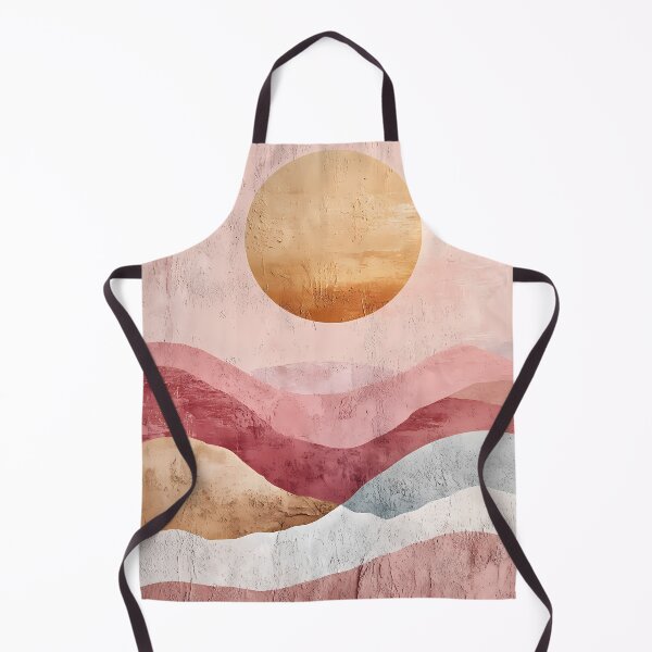 Item preview, Abstract Boho Landscape – Pink Pastel & Gold-Orange Sun designed and sold by Artdavesalzburg.