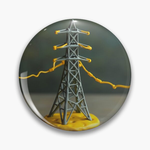 Item preview, Electricity Pylon Clay Model Miniature Yellow Wire Art designed and sold by Pylon-Bureau.