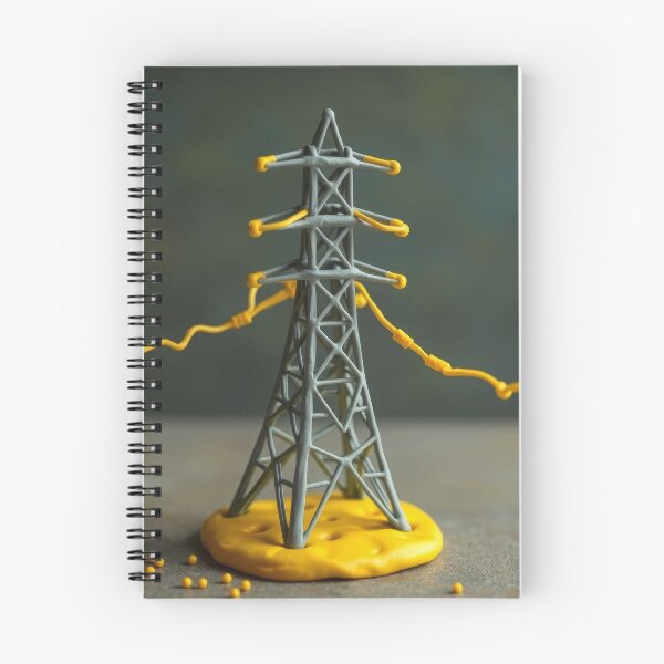 Item preview, Electricity Pylon Clay Model Miniature Yellow Wire Art designed and sold by Pylon-Bureau.