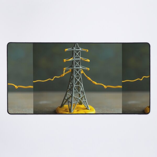Item preview, Electricity Pylon Clay Model Miniature Yellow Wire Art designed and sold by Pylon-Bureau.
