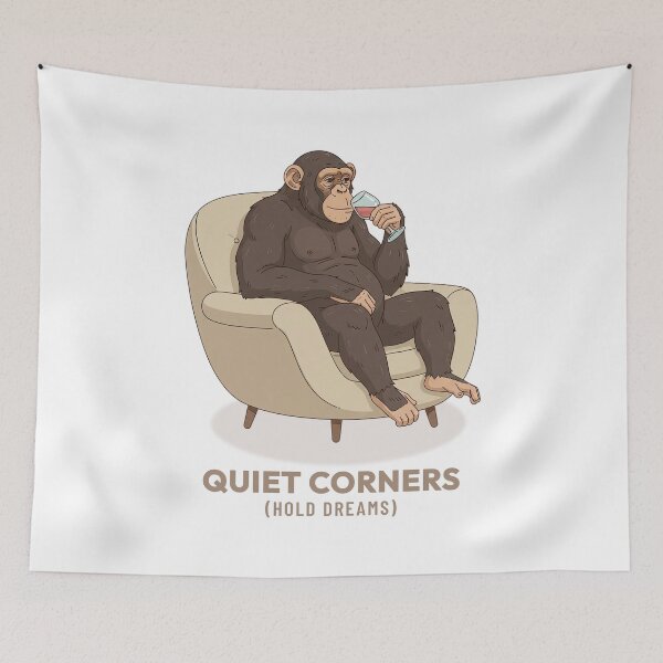 Item preview, Chimpanzee Drinking Red Wine Vintage Aesthetic designed and sold by COZY VINTAGE animal.