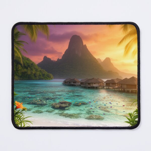 Item preview, Island Serenity at Sunset - Tropical Lagoon Escape designed and sold by nhk999.