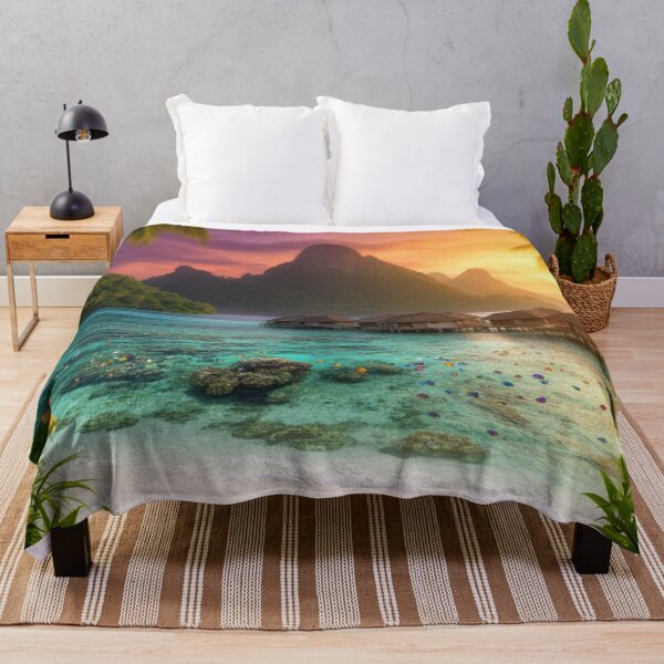 Item preview, Island Serenity at Sunset - Tropical Lagoon Escape designed and sold by nhk999.
