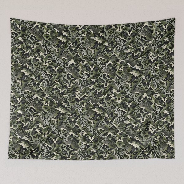 Item preview,  Anti-AI Camouflage - Green and black edition - Adversarial Pattern to Confuse Facial Recognition & AI Scanners designed and sold by Goth Boy Gang.