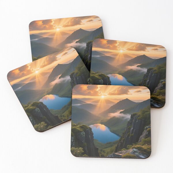 Item preview, Valley of Golden Light - Sunrise Mountain Dreamscape designed and sold by nhk999.