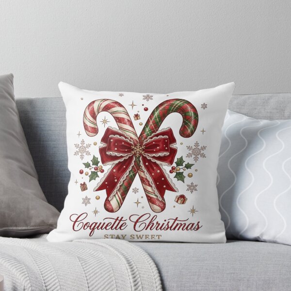 Item preview, Coquette Christmas Stay Sweet Candy Cane Bow Festive Graphic designed and sold by designwiss.