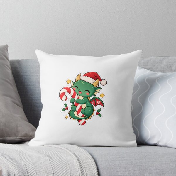 Item preview, Cute Kawaii Christmas Baby Dragon Wrapped in Candy Cane designed and sold by naruto4925.