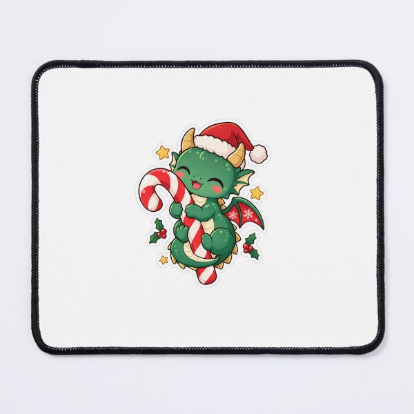Item preview, Cute Kawaii Christmas Baby Dragon Wrapped in Candy Cane designed and sold by naruto4925.