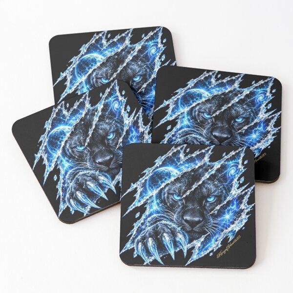 Item preview, Arctic Frost Panther Galaxy Claw - Icy Wild Soul Art designed and sold by KingofHearts25.