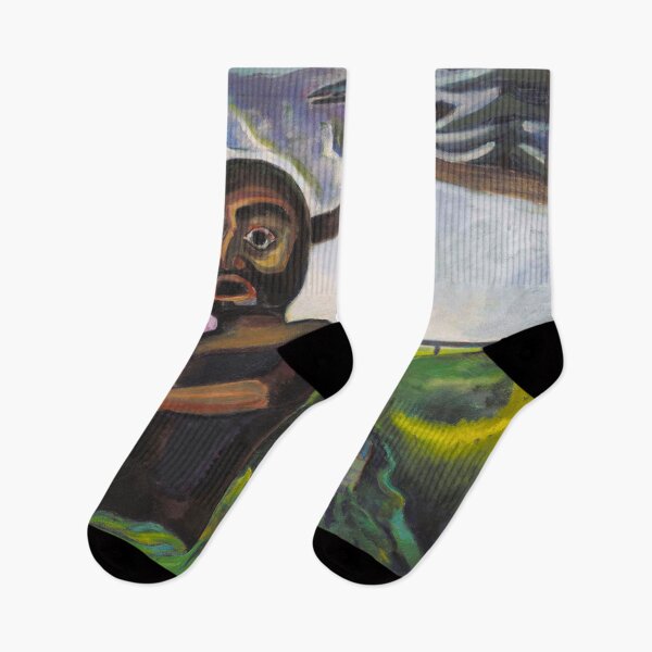 Item preview, Crazy Stair with indigenous Skedans totem and carved raven First Nations landscape painting by Emily Carr designed and sold by Jéanpaul  Ferro.