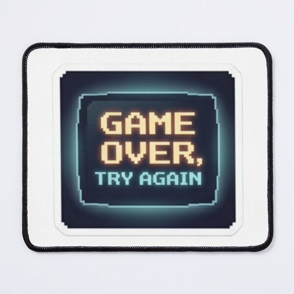 Item preview, Game Over, Try Again – Classic arcade screen glowing retro typography designed and sold by littleearty.