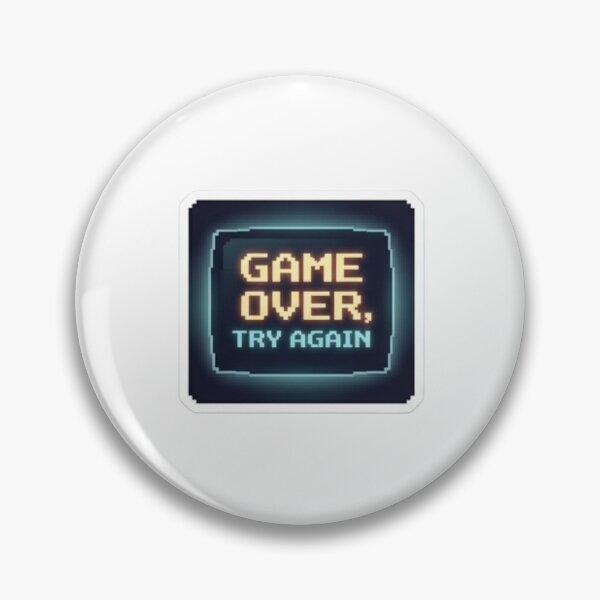 Item preview, Game Over, Try Again – Classic arcade screen glowing retro typography designed and sold by littleearty.