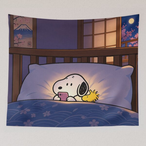 Item preview, Late Night Phone Snoopy designed and sold by COFFEEWITHARTS.
