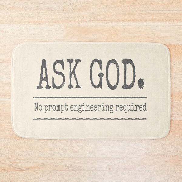 Item preview, Very Minimal & simple Matt 7 7 Inspired Christian Nerdy design- Ask God- No Prompt Engineering Required | Funny Christian AI-Inspired Typography | Black Gray Grey designed and sold by ZechJohnRB.