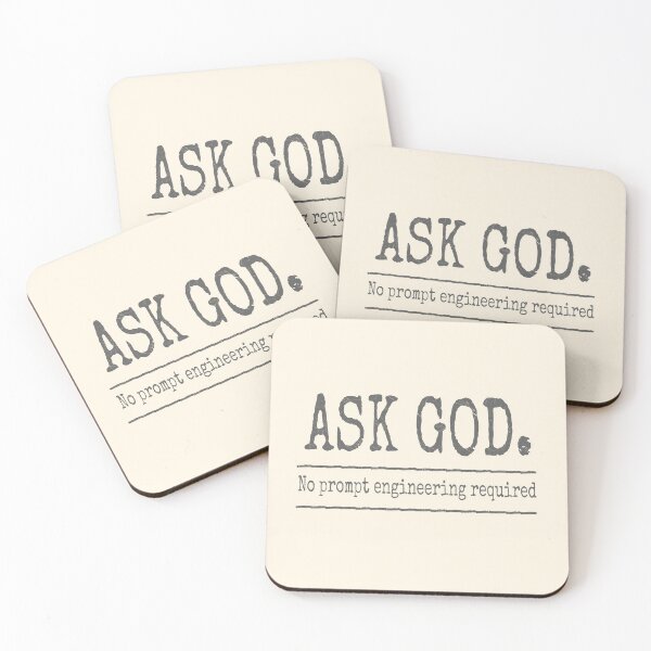 Item preview, Very Minimal & simple Matt 7 7 Inspired Christian Nerdy design- Ask God- No Prompt Engineering Required | Funny Christian AI-Inspired Typography | Black Gray Grey designed and sold by ZechJohnRB.