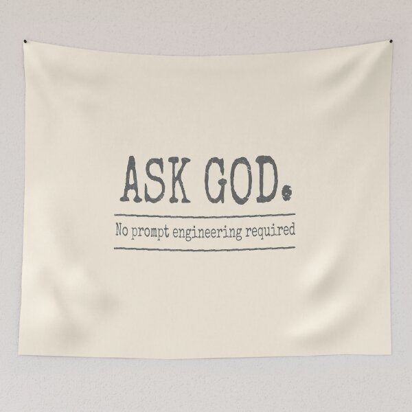 Item preview, Very Minimal & simple Matt 7 7 Inspired Christian Nerdy design- Ask God- No Prompt Engineering Required | Funny Christian AI-Inspired Typography | Black Gray Grey designed and sold by ZechJohnRB.