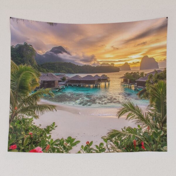 Item preview, Golden Paradise Cove - Tropical Sunset Dreamscape designed and sold by nhk999.