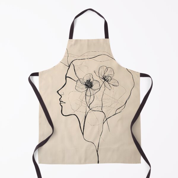 Item preview, Minimalist one-line art female profile with flowers designed and sold by Artdavesalzburg.