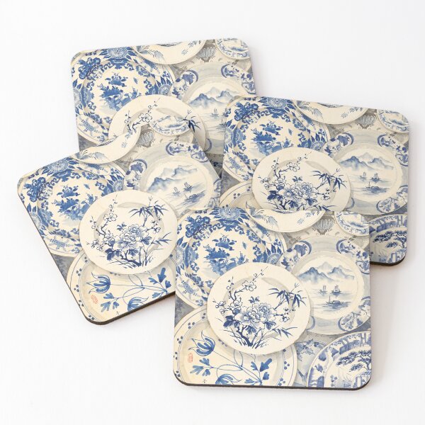 Item preview, Chinoiserie Blue and White Porcelain Watercolor designed and sold by Fani*.