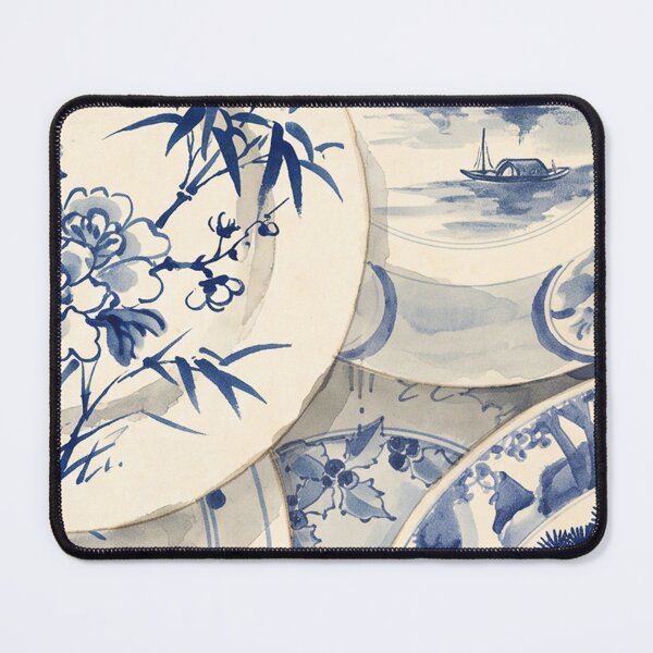 Item preview, Chinoiserie Blue and White Porcelain Watercolor designed and sold by Fani*.