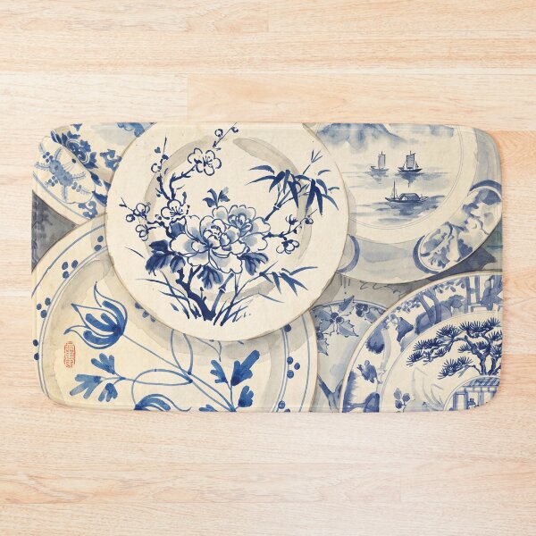 Item preview, Chinoiserie Blue and White Porcelain Watercolor designed and sold by Fani*.