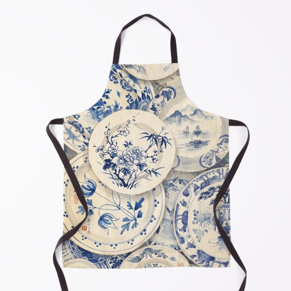 Item preview, Chinoiserie Blue and White Porcelain Watercolor designed and sold by Fani*.