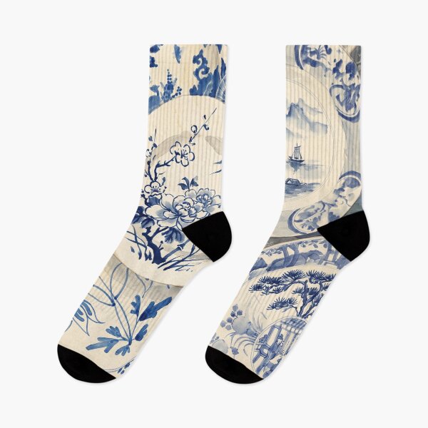 Item preview, Chinoiserie Blue and White Porcelain Watercolor designed and sold by Fani*.