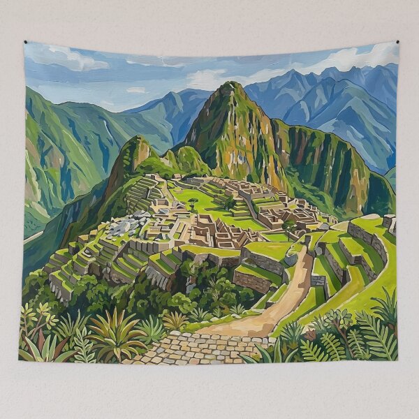 Item preview, Machu Picchu Peru Travel Poster – Vintage Inca Art designed and sold by POSTERIOCREW.