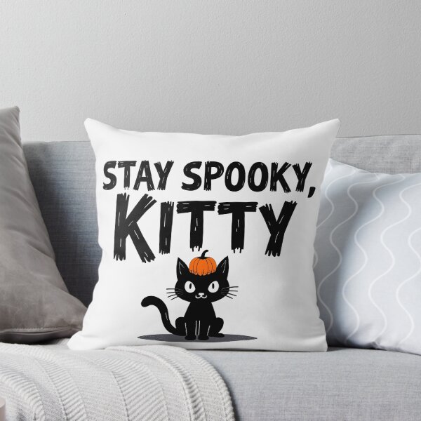 Item preview, stay spooky kitty cute cat with pumpkin designed and sold by Panya-Design.