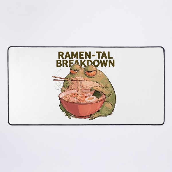 Item preview, Ramen-tal Breakdown - Grumpy Frog Eating Ramen designed and sold by malva-artist.