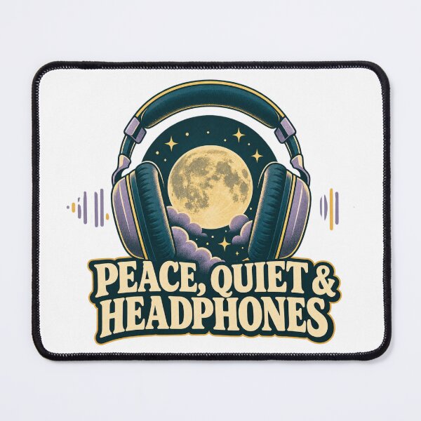 Item preview, Peace Quiet and Headphones Funny Music Lover T-Shirt designed and sold by Print-Mingle01.