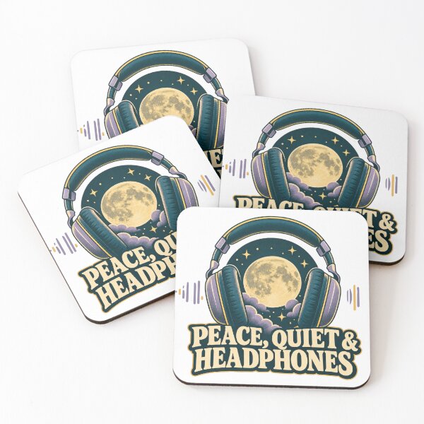 Item preview, Peace Quiet and Headphones Funny Music Lover T-Shirt designed and sold by Print-Mingle01.
