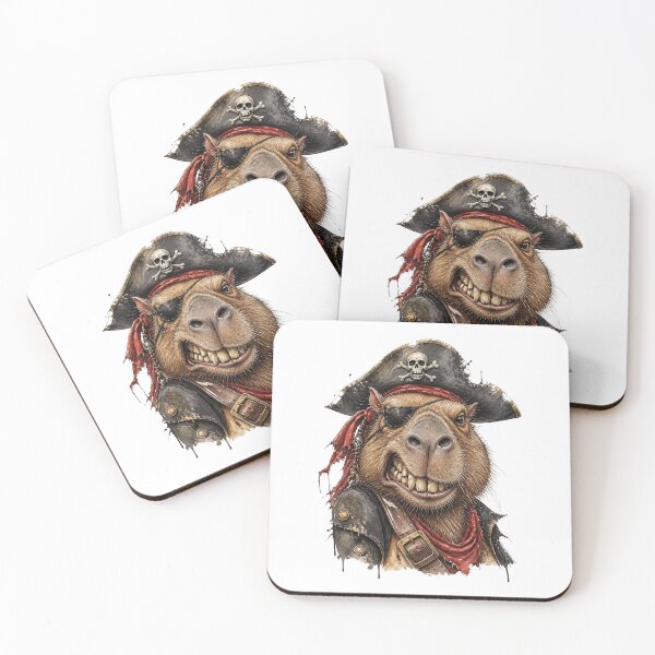 Item preview, Pirate Capybara Captain Funny Nautical Animal Adventure Artwork designed and sold by Wilcox PhotoArt.