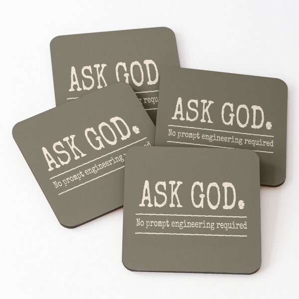 Item preview, Very Minimal & simple Matt 7 7 Inspired Christian Nerdy design- Ask God- No Prompt Engineering Required | Funny Christian AI-Inspired Typography | White designed and sold by ZechJohnRB.