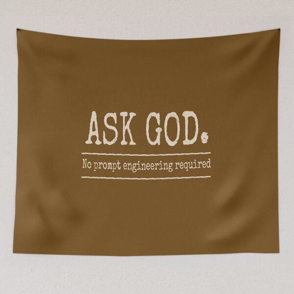 Item preview, Very Minimal & simple Matt 7 7 Inspired Christian Nerdy design- Ask God- No Prompt Engineering Required | Funny Christian AI-Inspired Typography | White designed and sold by ZechJohnRB.