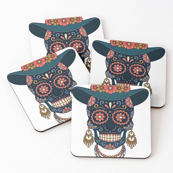 Item preview, Catrina Colorful Sugar Skull Illustration designed and sold by Ojo de Lilith.