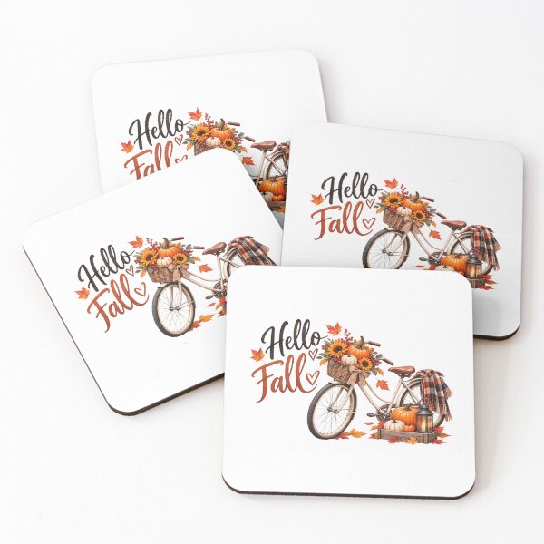 Item preview, Hello Fall Autumn Bicycle Design designed and sold by Wild Ink Studio by Barbara.