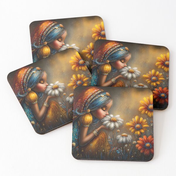 Item preview, Serene Girl with Flowers in Magical Garden Scene designed and sold by Artessie.