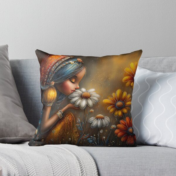 Item preview, Serene Girl with Flowers in Magical Garden Scene designed and sold by Artessie.