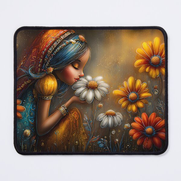 Item preview, Serene Girl with Flowers in Magical Garden Scene designed and sold by Artessie.