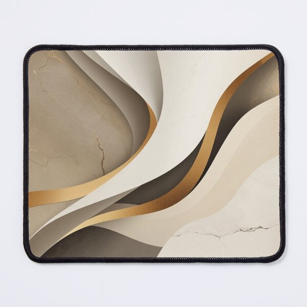 Item preview, Elegant Beige and Gold Fluid Waves Modern Abstract Art designed and sold by PrintWavePro.