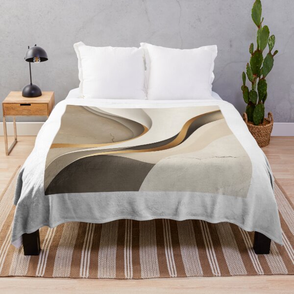 Item preview, Elegant Beige and Gold Fluid Waves Modern Abstract Art designed and sold by PrintWavePro.